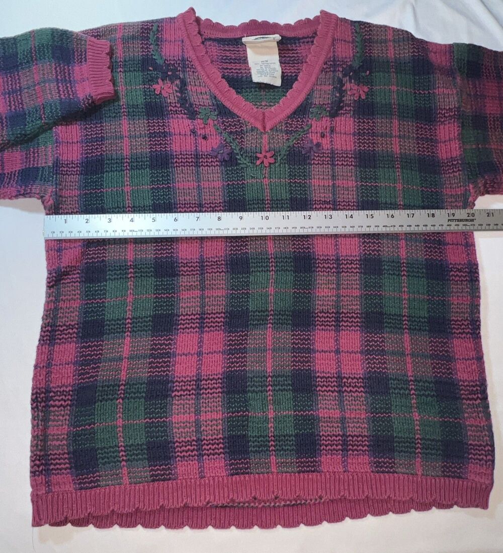 Vintage 90's Northern Reflections Cotton Pullover Sweater Women's Medium Purple - Picture 4 of 9